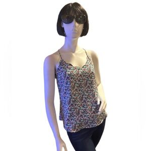 J. Crew Spaghetti Straps Floral Scalloped Top Size 2